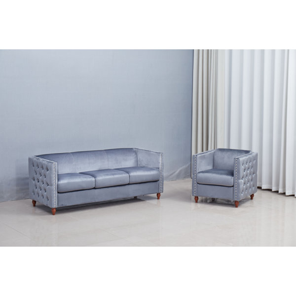 House of Hampton® Upholstered 2 Piece Living Room Set With Solid Wood